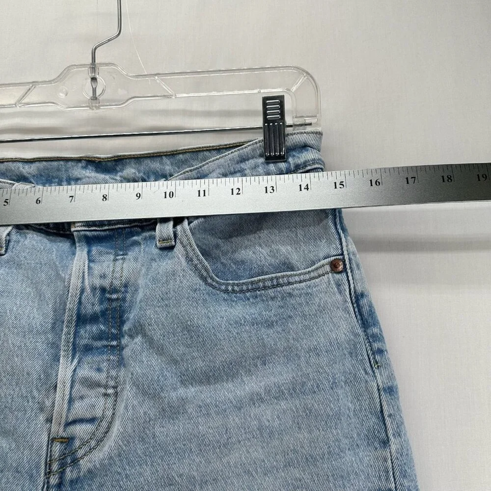 Levis 501 Skinny Jeans Women W28 L32 High-Rise Low Stretch Denim Light Wash Blue - Picture 7 of 15